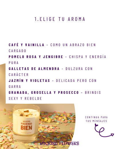 COLECCIÓN DE VELAS EN VASO DE VIDRIO, MENSAJES QUE ARDEN
